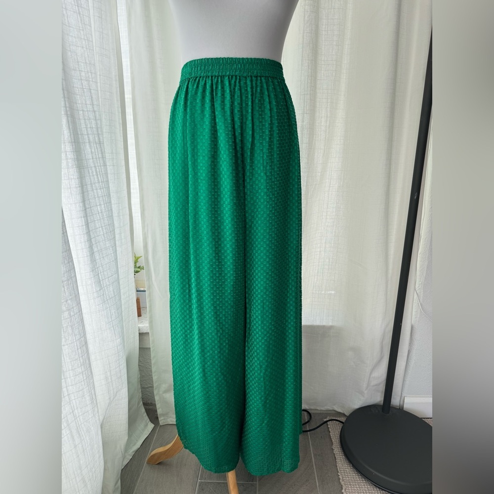 Roseanna Green Wide Leg Viscose Silk Pants Size 36